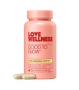 Love Wellness Good to Glow Silencioso Suplemento colágeno con Biotina, Vitamina C, E, Ashwagandha & Zinc ← Promueve Smooth, Glowing & Clear Skin ← Enhances Smoothness " Promotes Healthy Skin tención 60 Conde