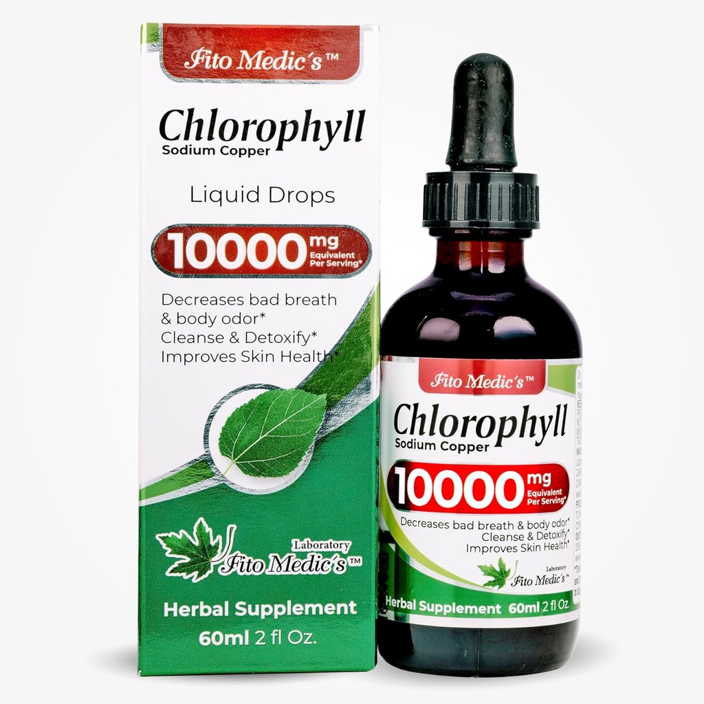 FITO MEDIC'S Lab TENIDO Chlorophyll Liquid Drops ANTE Chlorophyll per Serving 50 mg TENIDO 200:1 Ratio Extract