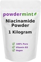 Niacinamide Powder (Vitamin B3) 100% Pure Niacin Powder 500 mg Suplemento sin fluido (1 Kilograma)