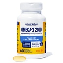 Oceanblue Professional Omega-3 2100mg Fish Oil Supplement – Triple Strength, High Potency EPA, DHA & DPA – Burpless, Wild-Caught, Natural Orange Flavor – 60 Count (Pack of 1)