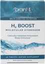 BRAINMD H2 Boost Hidrogen molecular - 30 Tabletas - Antioxidante Water Enhancer - Vegan, Gluten Gratis - 30 Servimientos