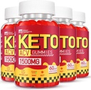 Keto ACV Gummies - 1500MG ACV Keto Gummies for Women Men - Vegan &amp; Non-GMO, 4 Pack