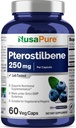 NusaPure Pterostilbene 250mg por Veggie Caps, 60 Conde (No-GMO, Vegan)
