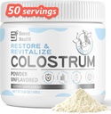 Colostrum Suplemento Polvo para Humanos - Suplemento de Colostrum de Bovino Orgánico para Salud Gut, Belleza y Apoyo Inmunitario - Desarrollado (73 Servimientos)