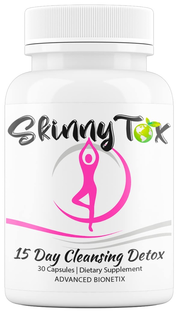 Skinnytox 15 días Colon Cleanse Detox, apoya los movimientos saludables del intestino Flushes Toxins, Boost Energy. Manejo de peso natural w / Probióticos. Fórmula basada en la investigación clínica segura