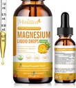 Bombas Líquidas de Magnesio - Alta Absorción 5-en-1 Suplemento Complejo de Magnesio Glycinate, Malate, Citrate, Taurate - para Bone, Muscles, Nerves & Energy - Vegan, Sugar Gratis, 2 Fl.oz