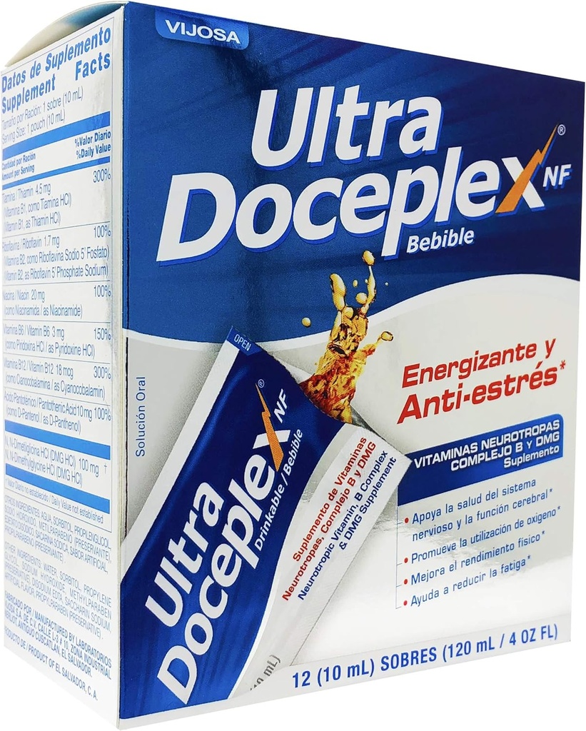 Ultra Doceplex Energy Pouches - Complejo B potente en un Pouch -liquid, 12 Pouches