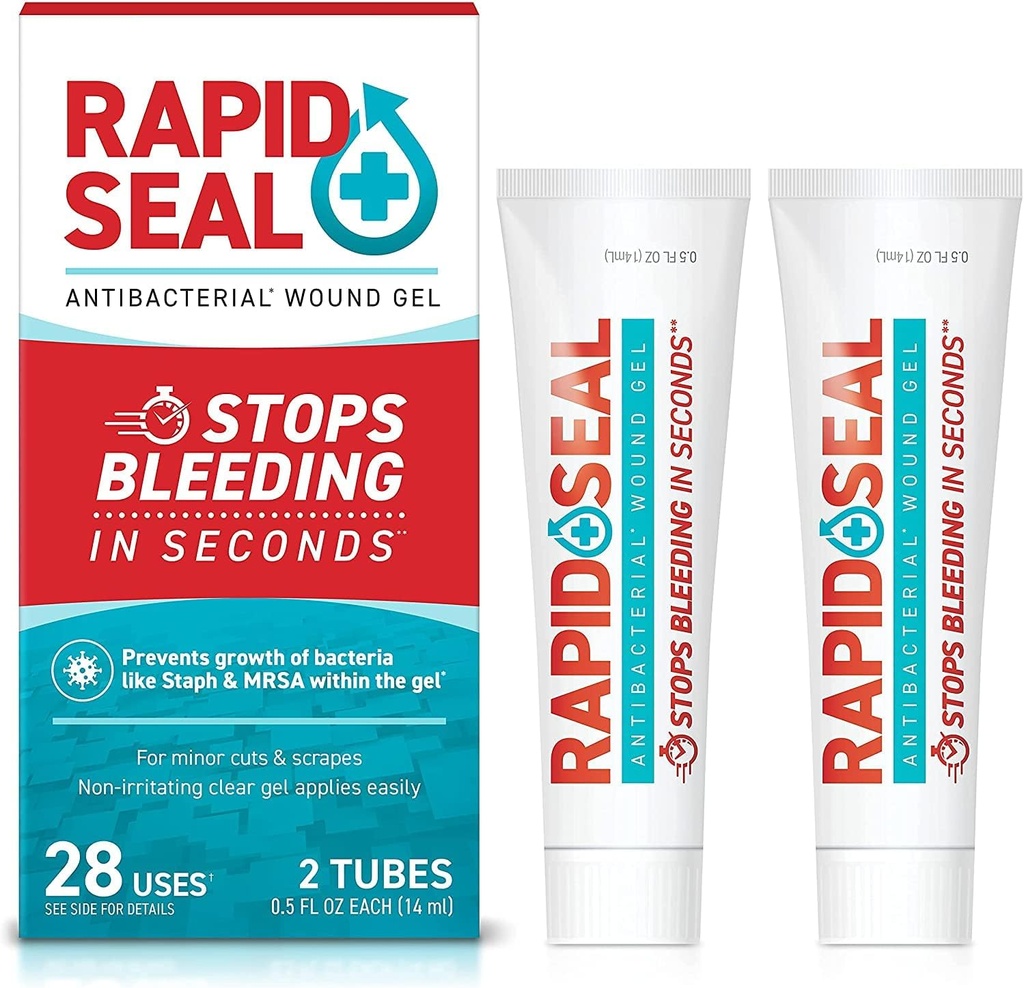 Wound Gel (2 Tubos) ← Stops Bleeding in Seconds  sometida Ideal para cortes, escrapes y Razor Nicks for Emergency First Aid Supplies