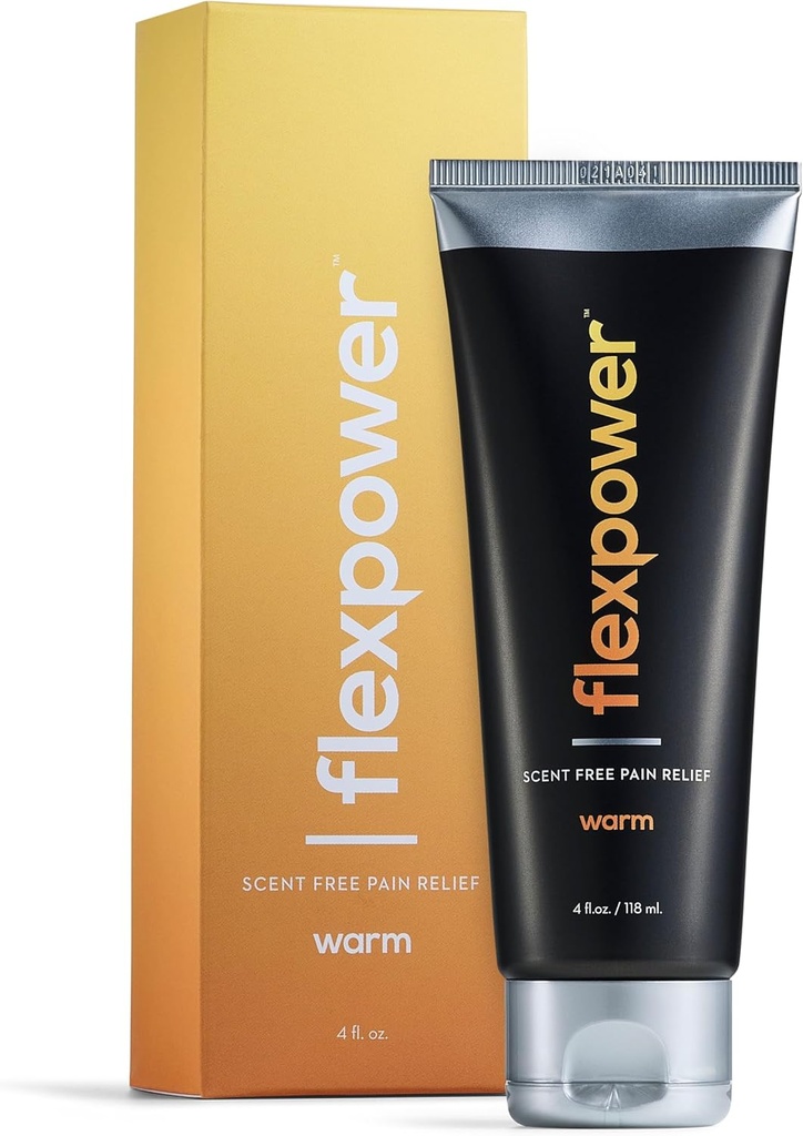 Flexpower Warm Doin Relief Lotion – 4 oz. Scent-Free, Fast-Acting, Therapeutic Muscle & Joint Pain Relief Cream for Athletes, Sports Recovery, Everyday Soreness - Non-Greasy, Made in USA