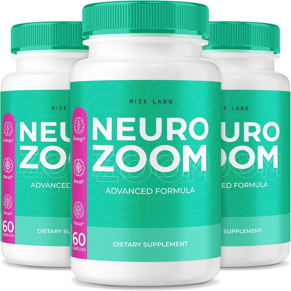 (3 Pack) Suplemento Neuro Zoom, Neuro Zoom Memoria Orgánica Apoyando Fórmula, Neuro Zoom para Reducir los Efectos Negativos de la Fog cerebral, Neuro Zoom Usado para Boost Memory, NeuroZoom Reseñas (180 cápsulas)