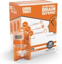 Cubierta Tres Defensa Cerebro Omega 3 Fish Oil, Suplemento Nutricional Cerebro con Curcumin, Uridine, Orange Slice Liquid Omega 3 DHA EPA Fórmula, Suplemento Nootrópico para Atletas