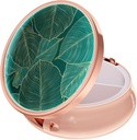 Caja de Píldora de Rouidr, 3 Caja de Píldora de Medicina de Compartimiento, Caja de Medicina de Viajes de Metal Pequeño para Púrpura &amp; Bolsillo, Oro Rosa, Hoja Tropical