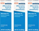 Rugby Dibucaine Topical Anesthetic 1% Hemorrhoid Ointment - Crema de alivio de dolor para picar y quemar, Tratamiento de hemorroides, Anti Itch Cream 1 Oz (3 Pack)