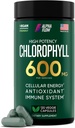 Chlorophyll Capsules 600 mg - Píldoras de clorofila natural para hombres y mujeres - Suplemento de clorofila altamente bioDisponible para energía, inmunidad, habilidad + desodorante interno