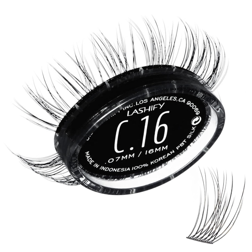 Lashify Curl 16mm Gossamer Extensión de pestañas Rellenar, Negro, DIY Falsos pestañas para un look natural