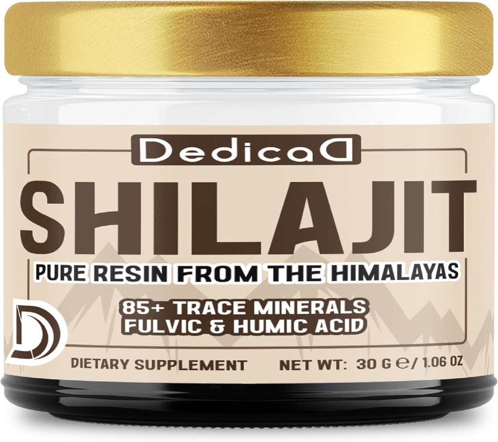 Shilajit Pure Himalayan Organic Resin 30grams - Shilajit Suppplement Contains Natural Fulvic, Humic Acid &amp; 85 Others - 60 Servings for Body Balance, Heart, Immune Health