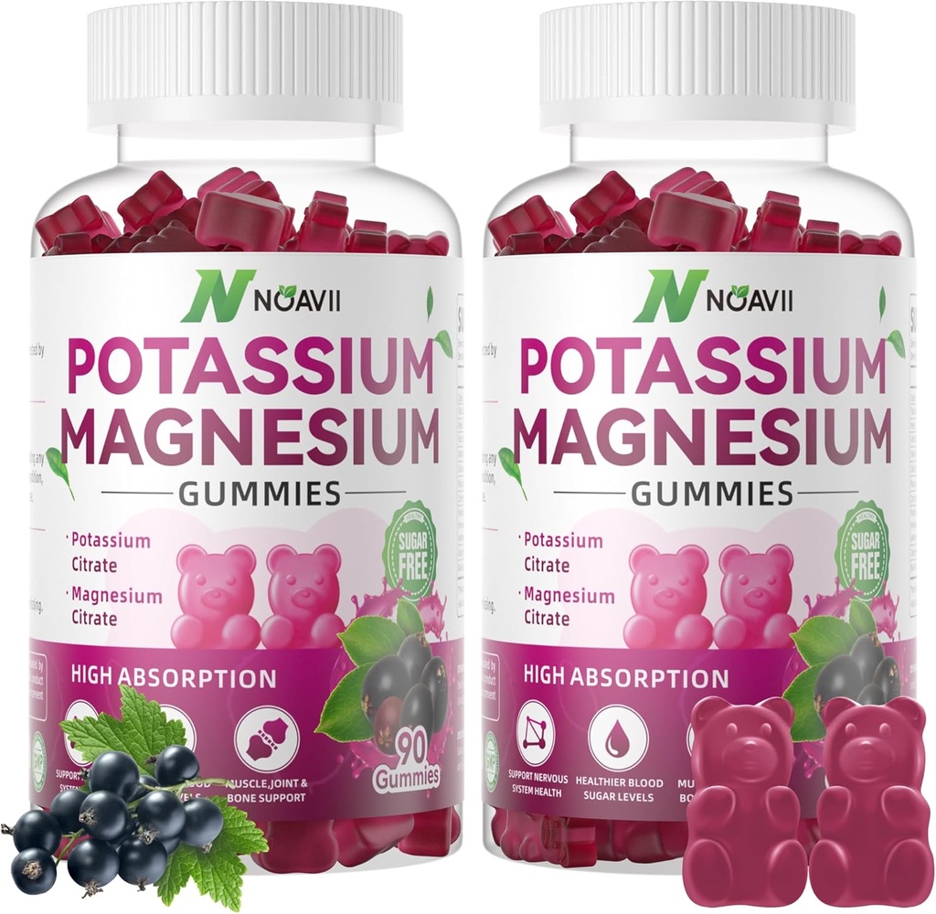 180 Conde Potasio Magnesio Gummies Pineapple Flavor,Elderberry Flavor Potassium Suplemento Magnesium