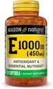 MASON NATURAL Vitamina E 450 mg (1,000 UI) - Antioxidante y Nutriente Esencial, Sistema Inmunitario Saludable, Esquía y Ojos, Suplemento completo del Cuerpo, 50 Softgels