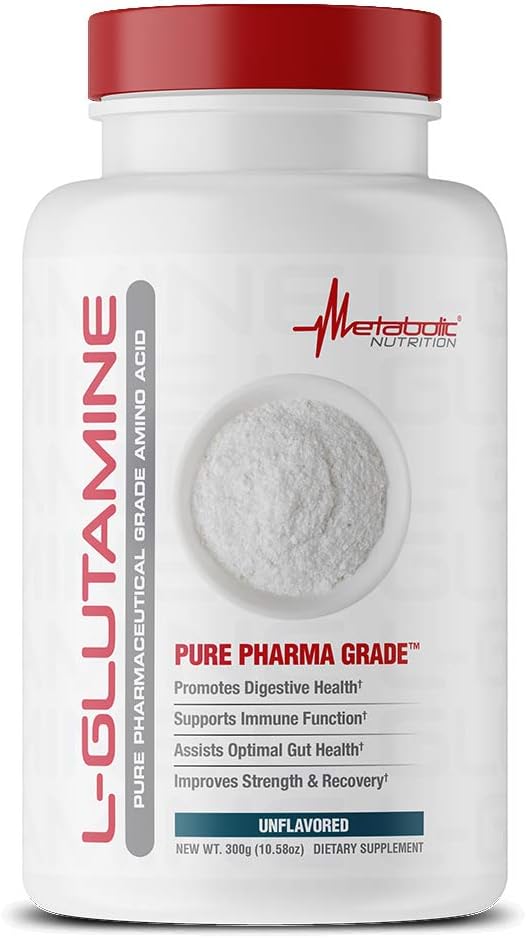 Glutamina de nutrición metabólica, 300 gramos, polvo