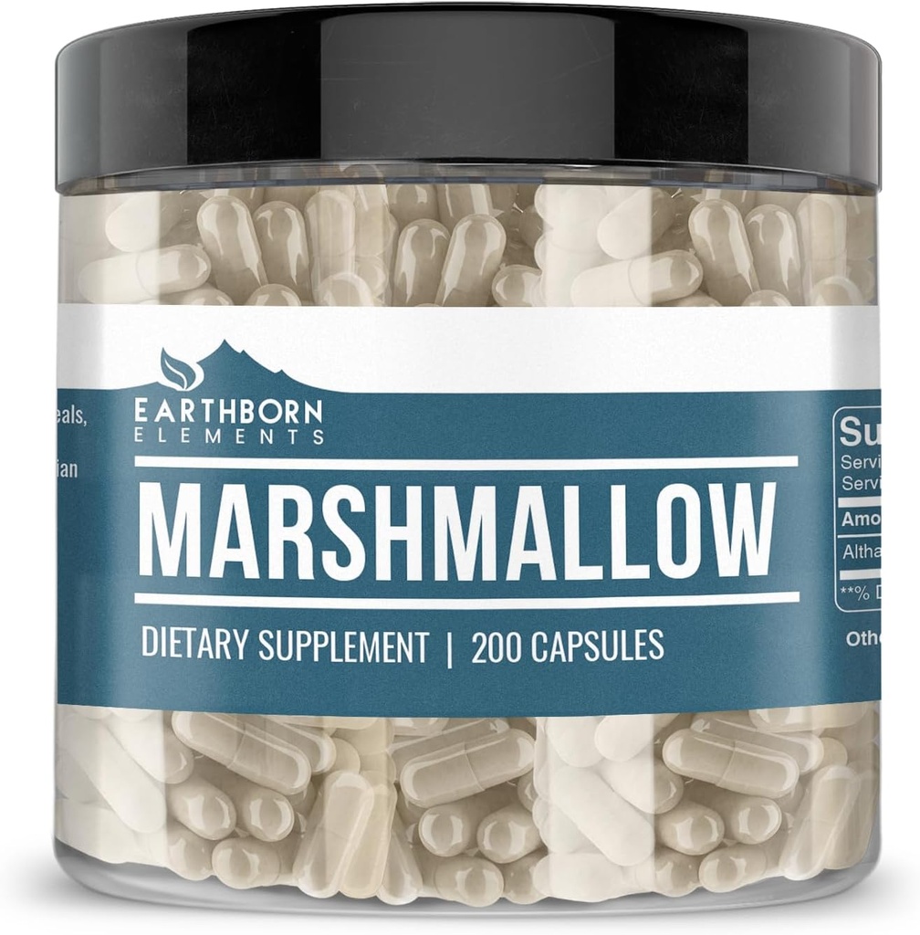 Elementos terrestres Marshmallow Root 200 Capsules, Puro ' Undiluted, No Additives