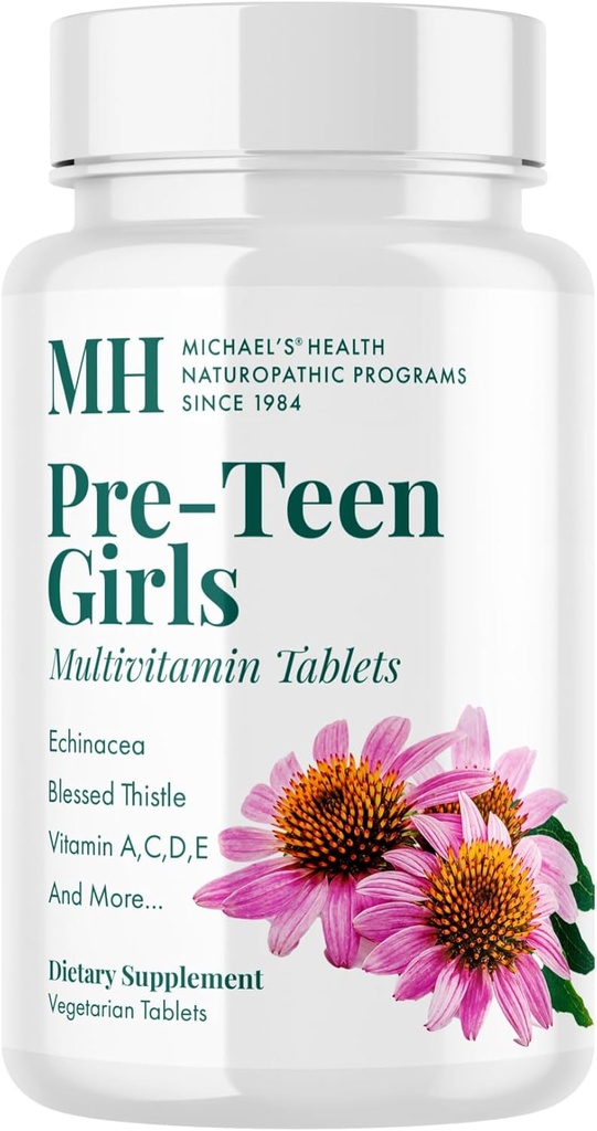 Programas de salud Naturopáticos de MICHAEL - 120 Tabletas Vegetarianas - Multivitamínico diario para el crecimiento saludable y el desarrollo - Kosher - 60 Servimientos