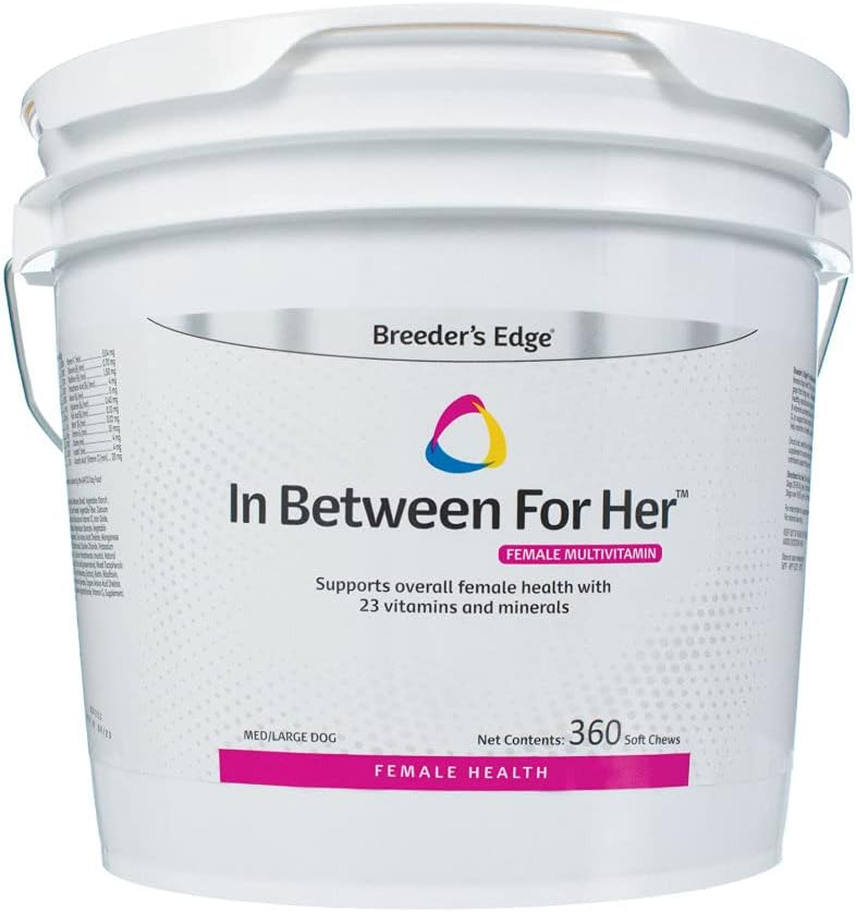 Breeder's Edge in Between for Her, Daily Multivitamin for Breeding Dogs and Cats, Fills Nutritional Gaps, and Supports Moms in Between Breeding, 360 ct Medium &amp; Large Dog