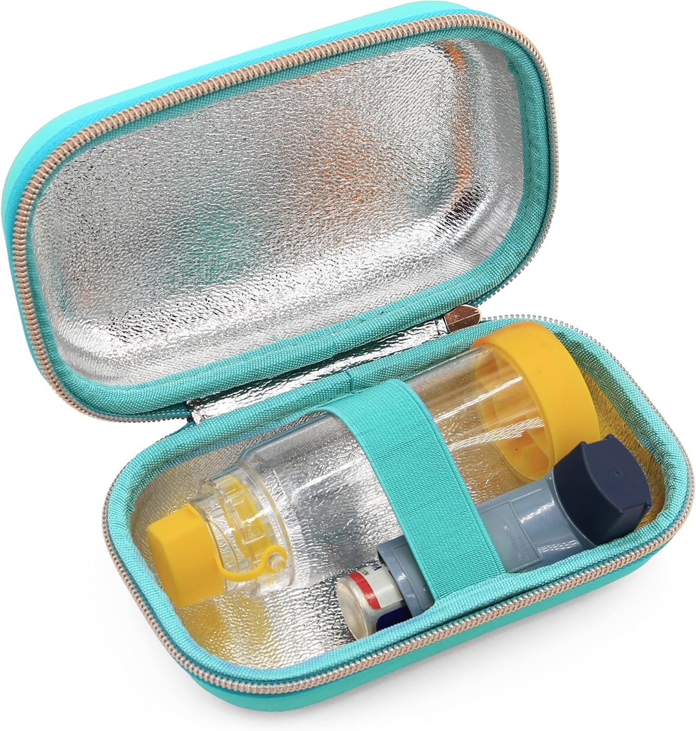 CASEMATIX Asma Inhaler Case Fits Inhaler Spacer For Adults, Masks, Inhaler Holder and More - Compact Size Fits 6.25" Maximum, Incluye ASTHMA CASE ONLY
