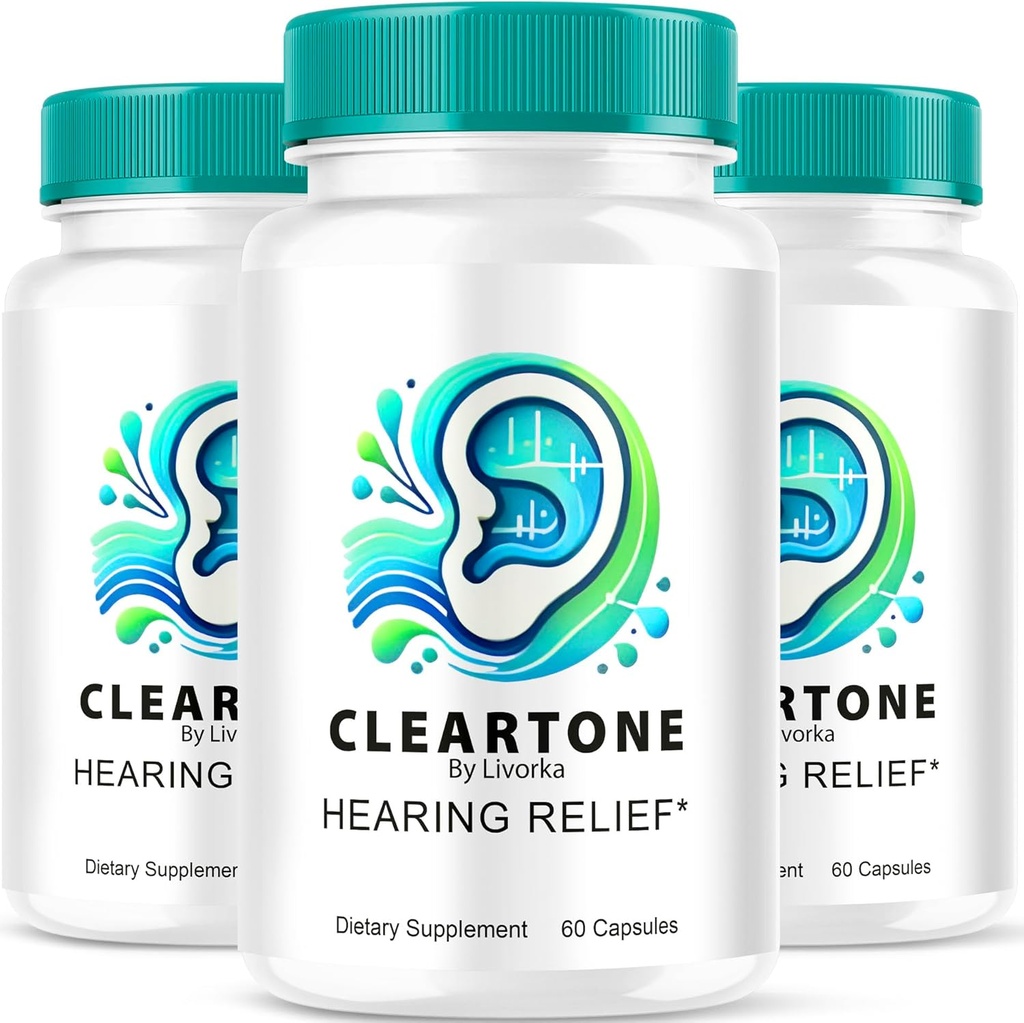 (3 Pack) Cleartone Capsules, Cleartone Ear Pills, Cleart Tone Pills for Hearing, Cleartone Official Capsules Advanced Formula, Cleartone Pills Reseñas, Clear Tone for General Ear Health, 180, 3 Months