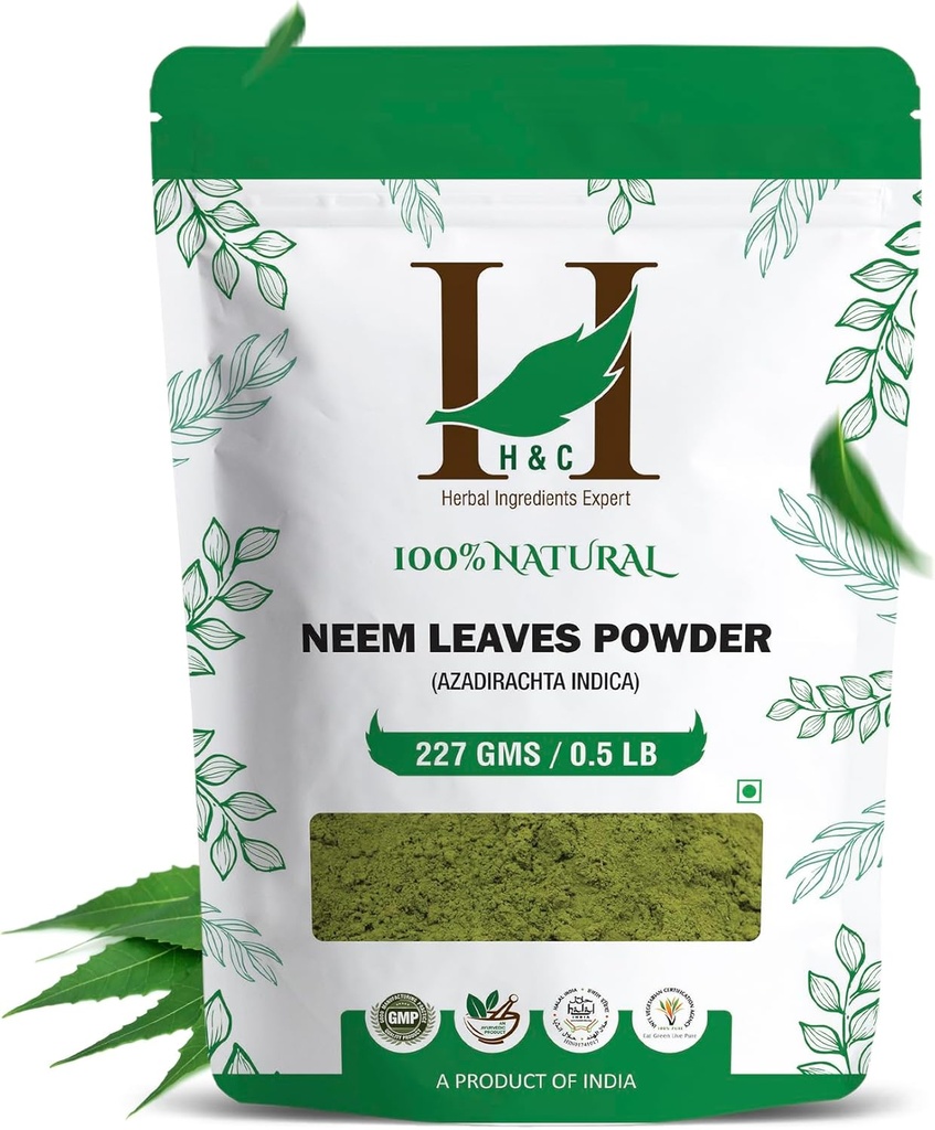 HC Natural Neem Leaves Powder, 227 Grams (1/2 lb)