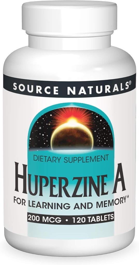 Fuente Naturales Huperzine A, para el aprendizaje " Memoria* 200 mcg - 120 Tablets