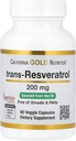Resveratrol, 98% Pura Trans-Resveratrol, Libre de Emodin & PAHs, Fuente italiana, 200 mg, 60 cápsulas vegetales