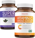 Antioxidantes &amp; Immune Support (2-Month Supply) Immune Vitality Blend - Super Antioxidantes - Powerful Super Food Daily Blend (120 Caps) &amp; Immune Support Suplemento con Elderberry Vitamin C y Zinc
