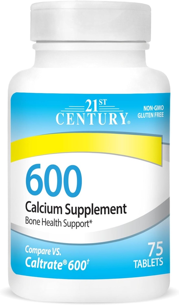 Suplemento de calcio del siglo XXI, 600 mg, 75 conteo