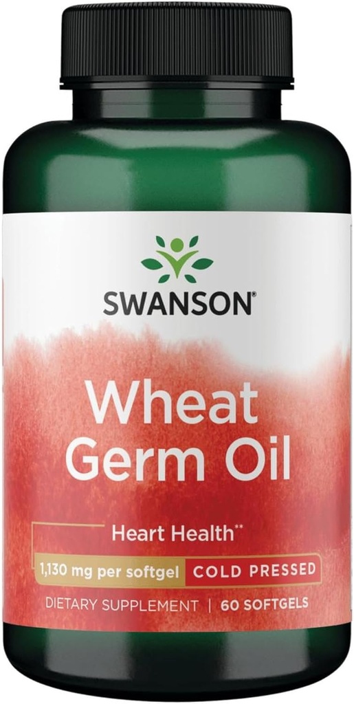 Swanson Cold-Presed Wheat Germ Oil 1130 Milligrams 60 Sgels