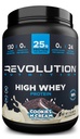 Revolution Nutrition, High Whey, Protein Powder 2LB, Whey Isolate, Gluten Free, Lean Muscle Mass for Men &amp; Women, 25g of Protein Per Scoop, 908 g, 24 Servings (Cookies &amp; Cream, 2 Pound)