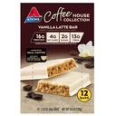Atkins Coffee House Collection Vanilla Latte Bar, 16g Proteína, 2g Azúcar, 4g Net Carbs, 13g Fiber, 12 Conde