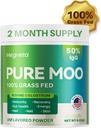 Bovine Colostrum Suplemento para los humanos - 50% IgG 100% Grass Fed, Colostrum Powder para Gut Health, Skin & Hair, Beauty and Immune Support Pure Moo Keto, Gluten & Fat Free (Unflavored) V3