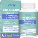 Probióticos para Mujeres y Hombres, 300 millones de millones de francos CFU 24 Strains Probióticos + 15 hierbas orgánicas Prebióticos Blend, Estante Stable Gut Health Supplement for Digestive Immune & Whole-Body Health, 2 Month Supply