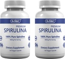 Dr.K adultoC Organic Spirulina Superfood Supplement – Pure Natural Blue Green Microalgae 600 mg 240 Veggie Capsules Health Immune System Antioxidants Protein Fiber No Filler Non GMO Vegan 2pk