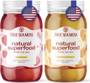 TrueSeaMoss Wildcrafted Irish Sea Moss Gel Mango y Strawberry Bundle Organic Raw Seamoss Rich in Minerals, Proteins & Vitaminas