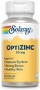 SOLARAY OptiZinc 30mg Apoyo Inmunitario Suplemento - Suplementos de zinc para hombres y mujeres w/Vitamin B6 - Huesos fuertes y soporte de salud de la piel - alta absorción - garantía de 60 días, 60 servicios, 60 VegCaps