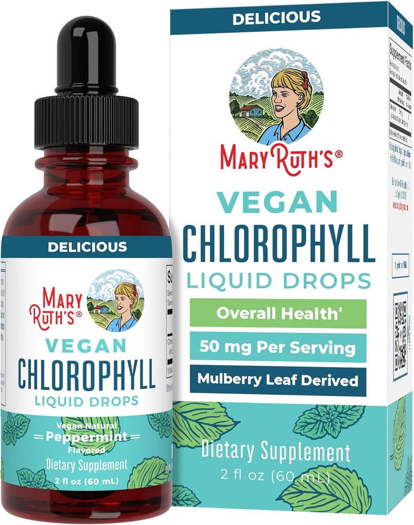 MaryRuth Organics Chlorophyll Liquid Drops ← Clean Label Project Certified® Silencio Vegan Silencio no diluido Liquid Chlorophyll Tortura Mulberry Derived Supplement for 14+ Silencio Non-GMO ← Delicious Minty Flavor Silencio 2 Fl Oz