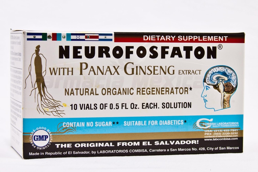 Neurofosfaton with Panax Ginseng Extract - Healthier Brain Function - 10 VialsY