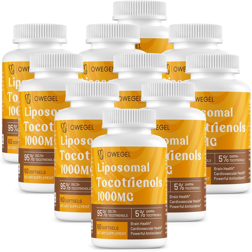 Liposomal Tocotrienols 1000mg - High Bioavailability Vitamin E Tocotrienols Suplementos,95% Delta & 5% Gamma Tocotrienol Capsules Support Skin,Bone,Antioxidant,600 Softgels