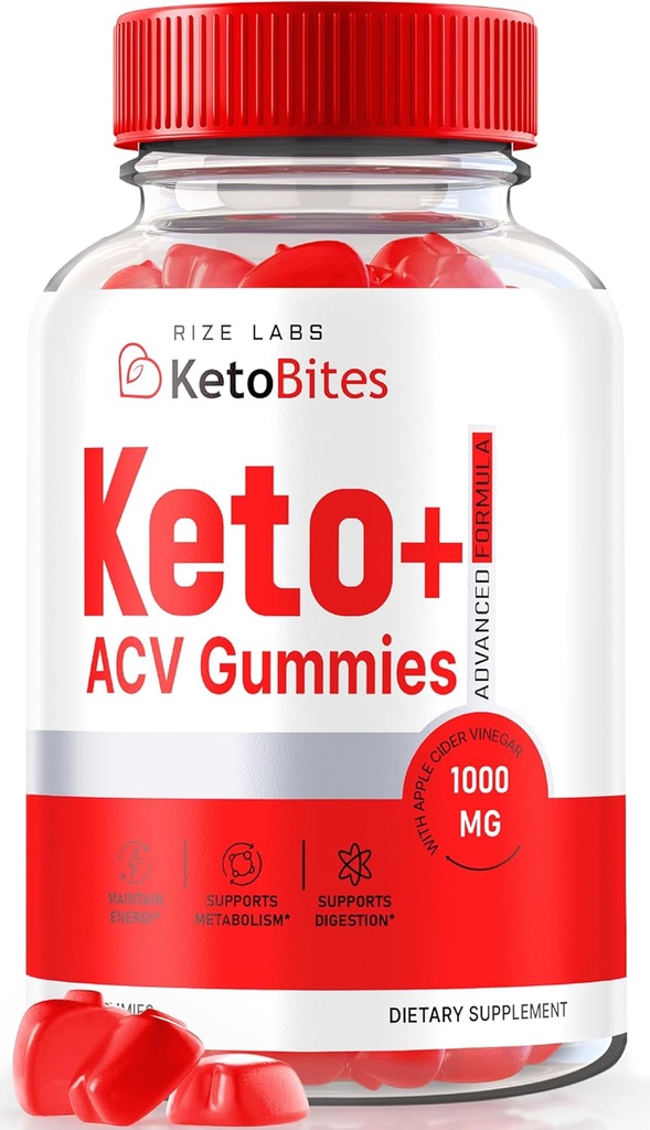 rize labs KetoBites Keto+ACV Gummies, All Natural Gummies for Advanced Weight Loss, Apple Cider Vinegar Suplemento, Comentarios Oficiales (60 Gummies)
