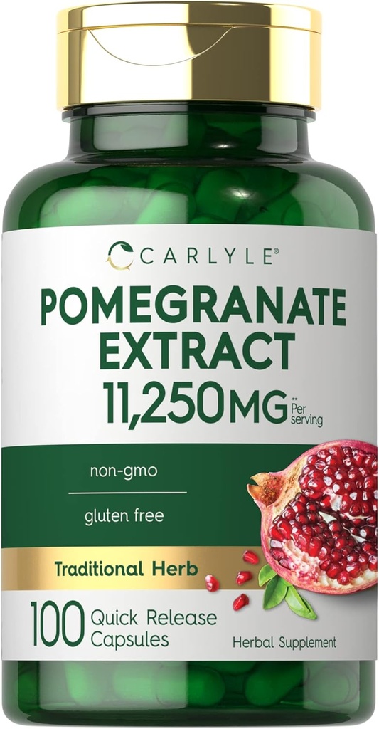 Carlyle Pomegranate Extract TEN 11250mg ANTE 100 Capsules TENIDO Non-GMO, Gluten Free Supplement ANTE Tradicional Herb
