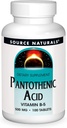 Fuente Naturales Ácido Pantoténico 500 mg Vitamina B-5 Suplemento dietético - 100 Tabletas