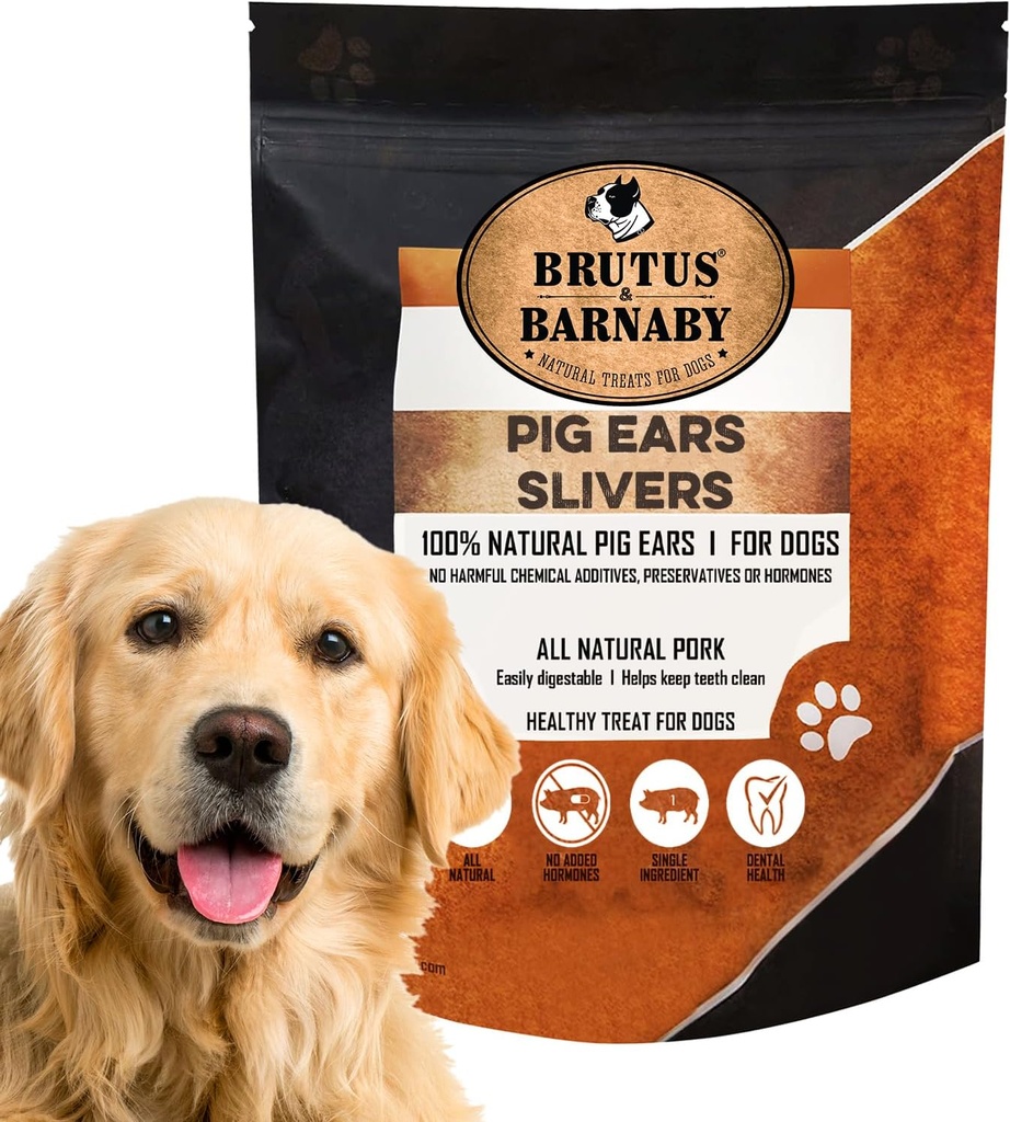 Pig Ear Slivers - Thick Cut, All Natural Dog Treat, Healthy Pure Pork Ear, Easily Digested, Best Gift for Large & Small Dogs (1 lb)