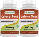 Mejores Naturales Celery Seed 600 mg 180 Tabletas (180 Conteo (Pack de 2))
