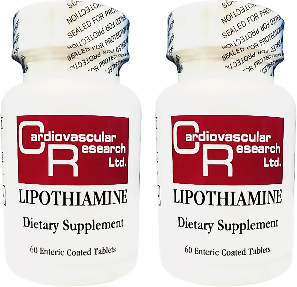 Cardiovascular Research Lipothiamine B Suplemento 120 Tabletas - Vitamina B1 Ahora con Ácido Lipoico alfa - 2 X 60 Cuenta